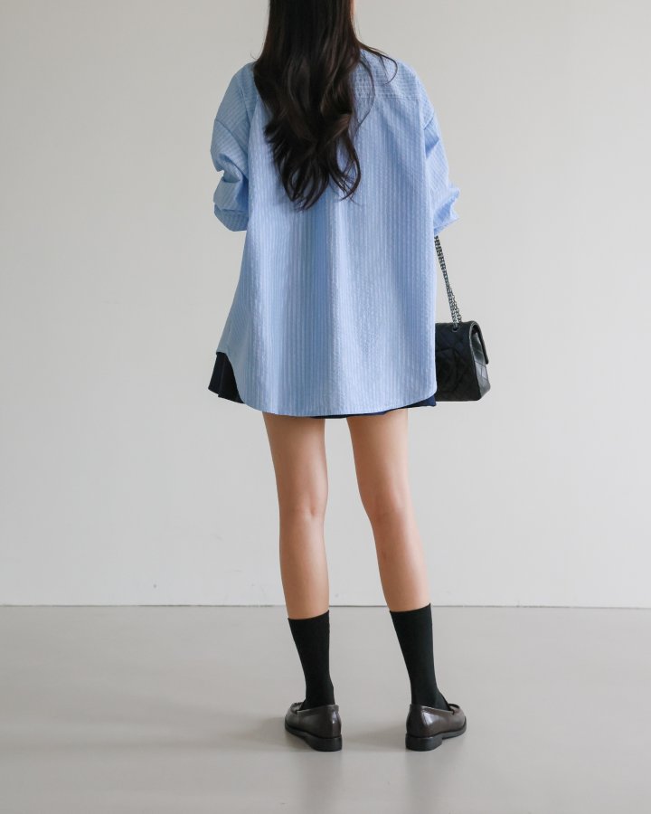 Lovely - Korean Women Fashion - #womensfashion - Dream Stripe Shirt - 4