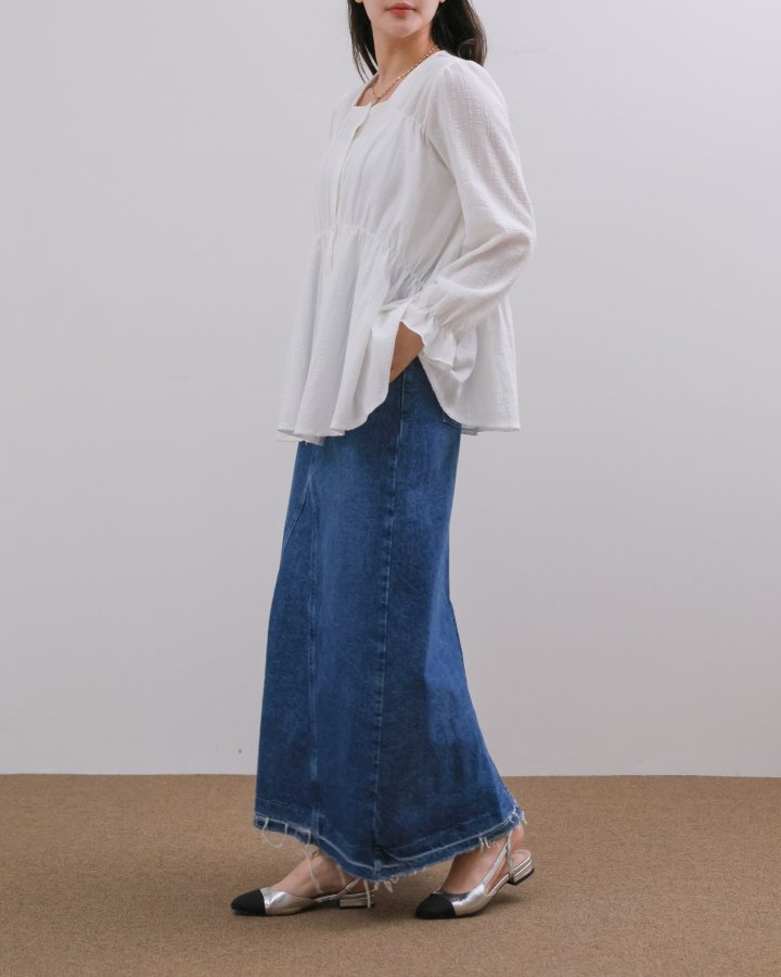 Lovely - Korean Women Fashion - #momslook - Square Shirring Blouse - 3