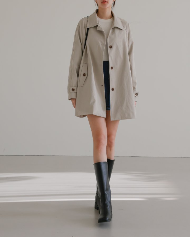 Lovely - Korean Women Fashion - #momslook - Motion Half Trench Coat
