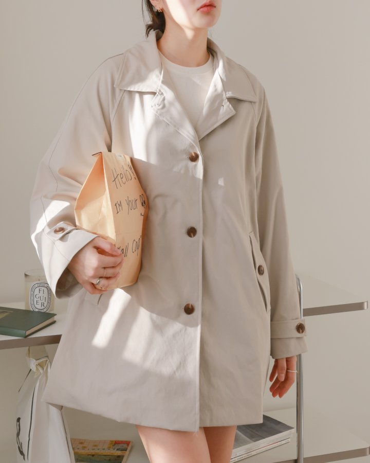 Lovely - Korean Women Fashion - #momslook - Motion Half Trench Coat - 11