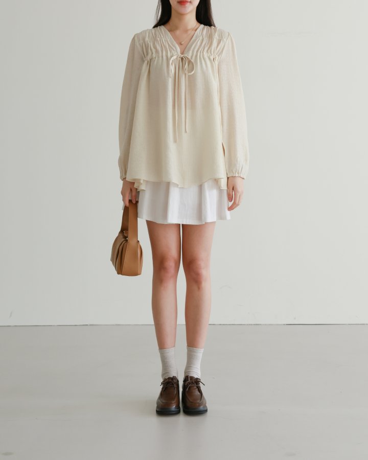 Lovely - Korean Women Fashion - #pursuepretty - Lala Ribbon Blouse - 2