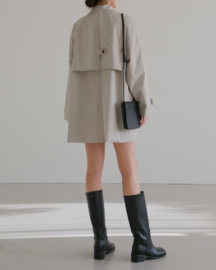 Lovely - Korean Women Fashion - #restrostyle - Motion Half Trench Coat - 6
