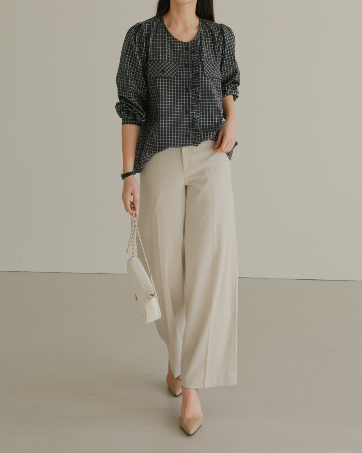 Lovely - Korean Women Fashion - #pursuepretty - Latte Frill Blouse - 4