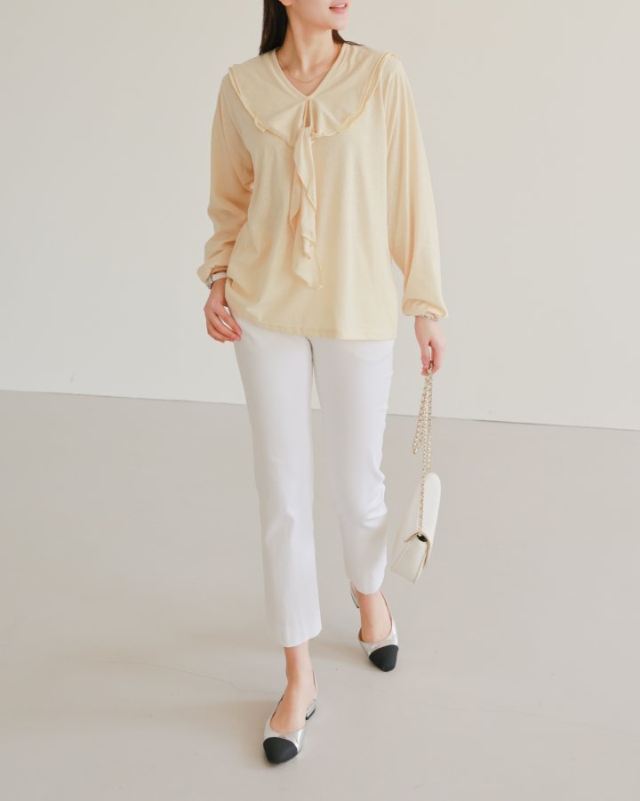 Lovely - Korean Women Fashion - #womensfashion - Sunny Ribbon Tee - 6