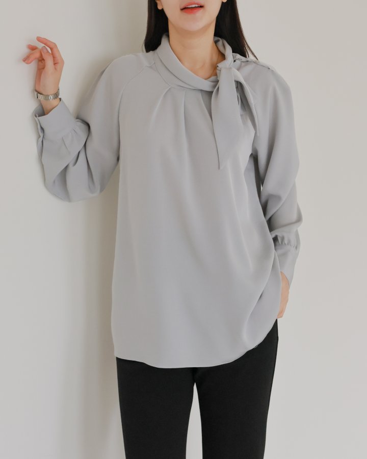 Lovely - Korean Women Fashion - #womensfashion - Side Tie Blouse - 10