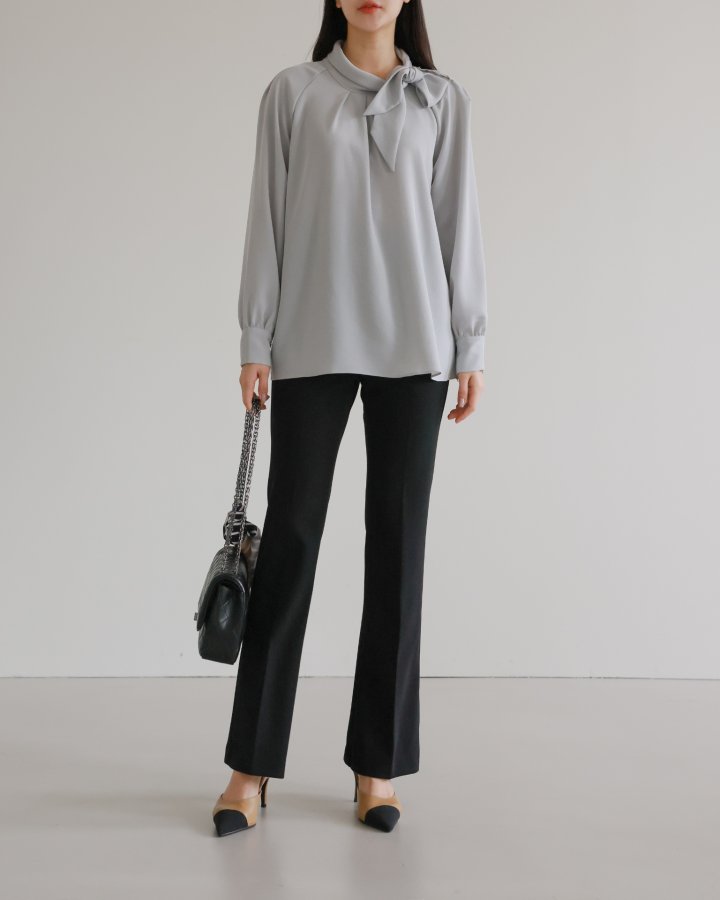 Lovely - Korean Women Fashion - #womensfashion - Side Tie Blouse - 2