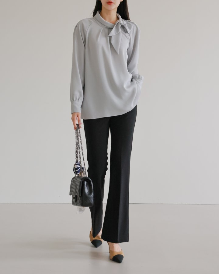 Lovely - Korean Women Fashion - #momslook - Side Tie Blouse - 4