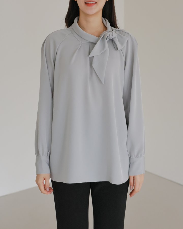 Lovely - Korean Women Fashion - #womensfashion - Side Tie Blouse - 6