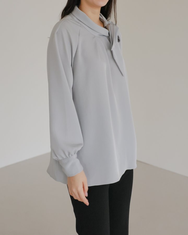 Lovely - Korean Women Fashion - #womensfashion - Side Tie Blouse - 8