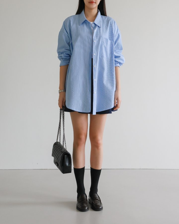 Lovely - Korean Women Fashion - #womensfashion - Dream Stripe Shirt