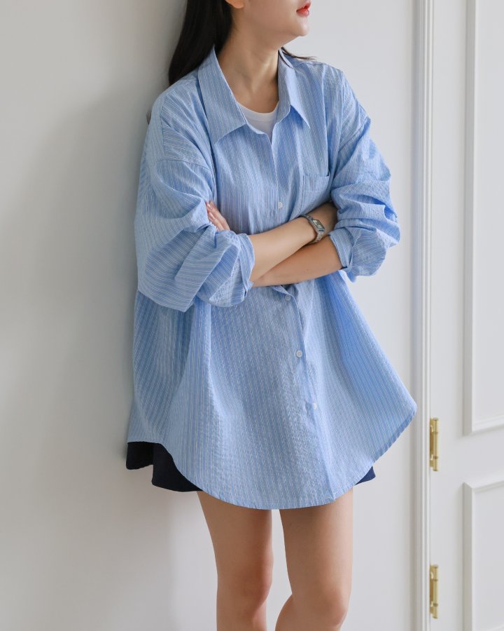 Lovely - Korean Women Fashion - #womensfashion - Dream Stripe Shirt - 11