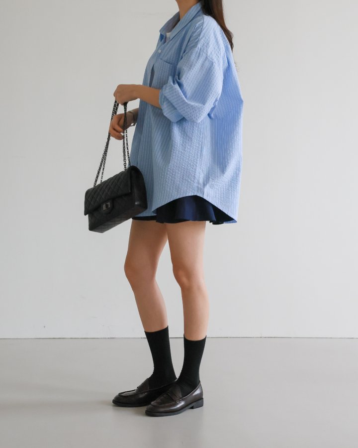 Lovely - Korean Women Fashion - #womensfashion - Dream Stripe Shirt - 3