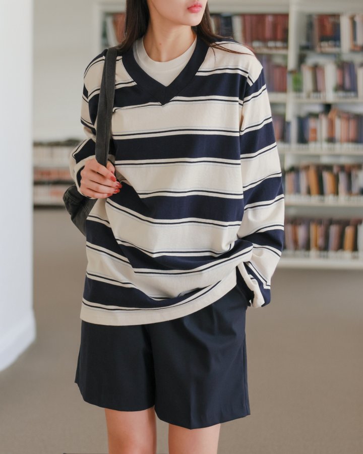 Lovely - Korean Women Fashion - #womensfashion - Mega V-Neck Tee - 6