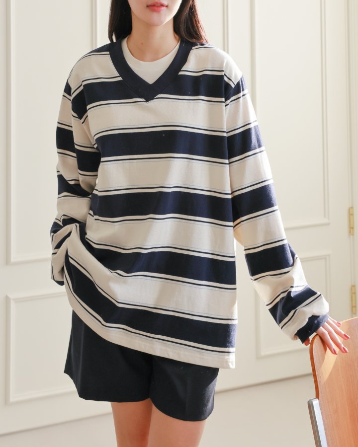 Lovely - Korean Women Fashion - #womensfashion - Mega V-Neck Tee - 8