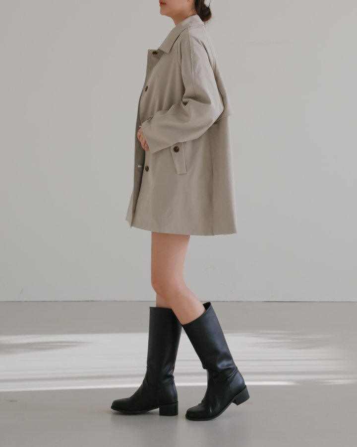 Lovely - Korean Women Fashion - #womensfashion - Motion Half Trench Coat - 2