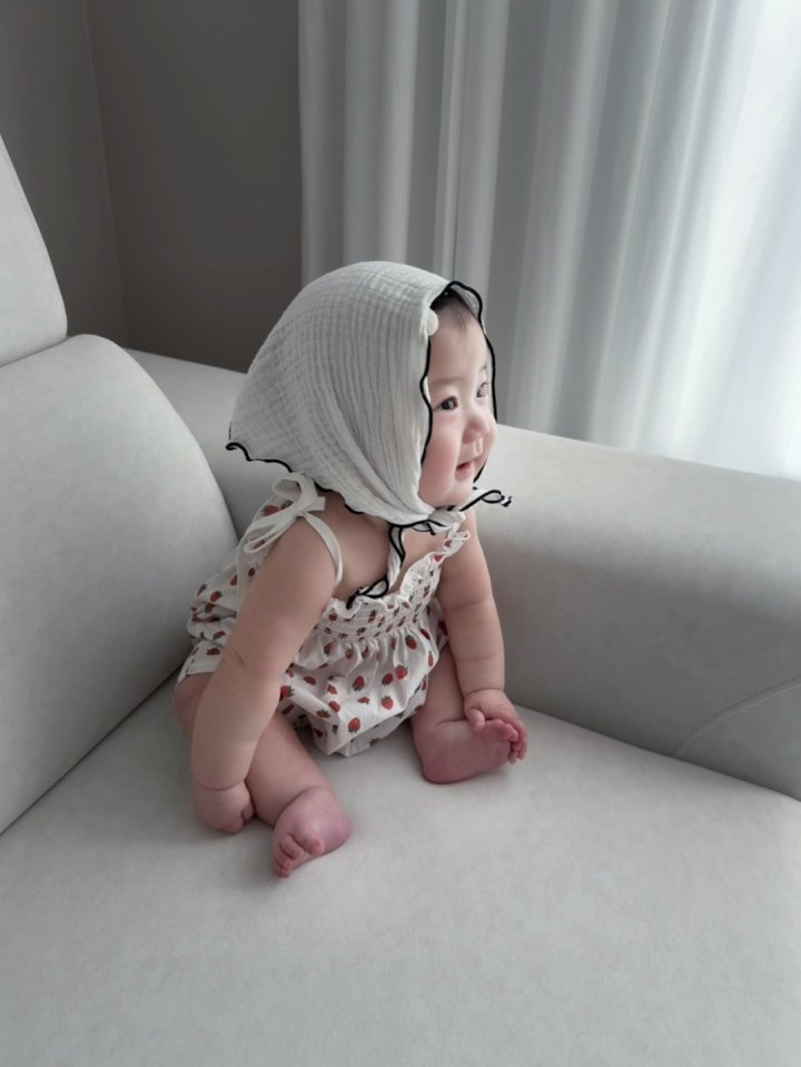 Mac - Korean Baby Fashion - #babyboutique - Cotton Smock Suit (Strawberry)