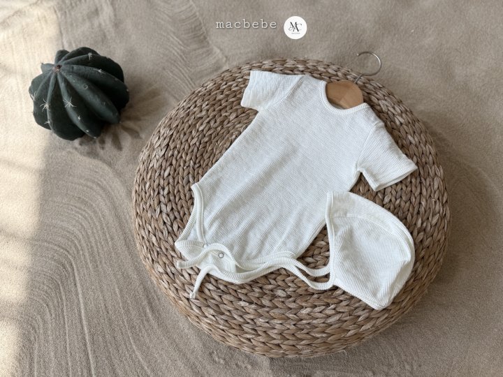 Mac - Korean Baby Fashion - #babyboutique - Daily Rib Suit (Bonnet Set) - 9