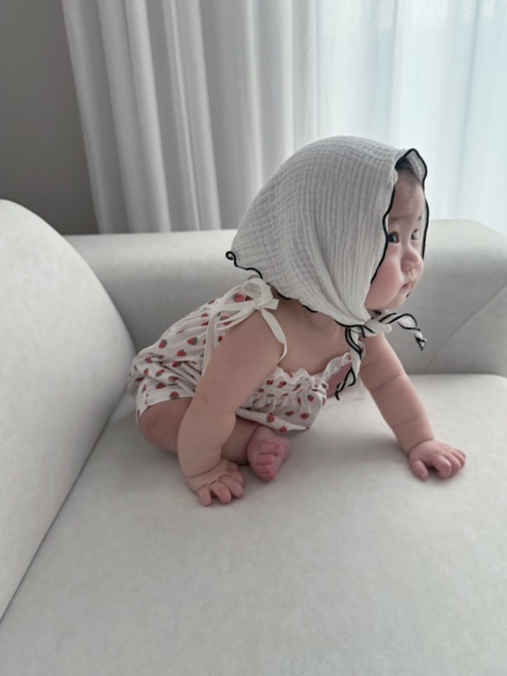 Mac - Korean Baby Fashion - #babyboutiqueclothing - Cotton Smock Suit (Strawberry) - 2