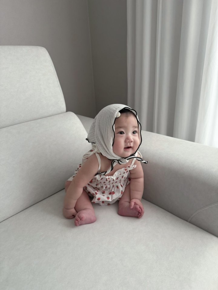 Mac - Korean Baby Fashion - #babyclothing - Cotton Smock Suit (Strawberry) - 3