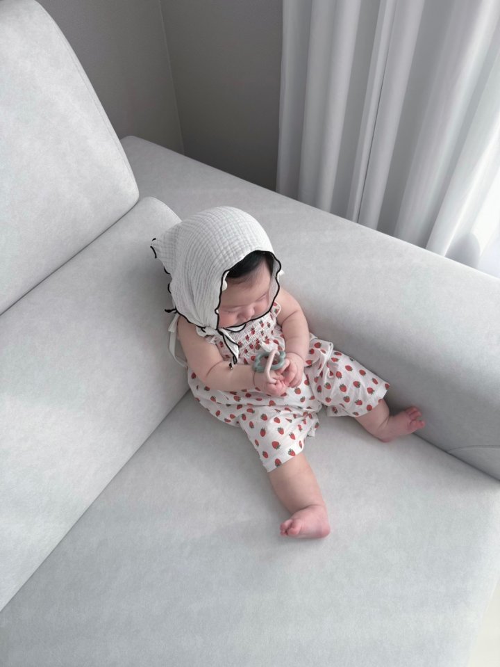 Mac - Korean Baby Fashion - #babyfever - Cotton Smock Suit (Strawberry) - 5