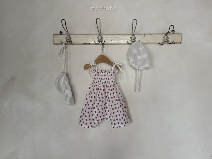 Mac - Korean Baby Fashion - #babyoninstagram - Cotton Smock Suit (Strawberry) - 8