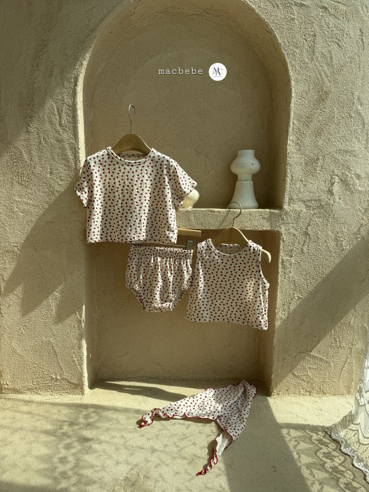 Mac - Korean Baby Fashion - #babyoninstagram - Summer Strawberry Set (set of 3) - 3
