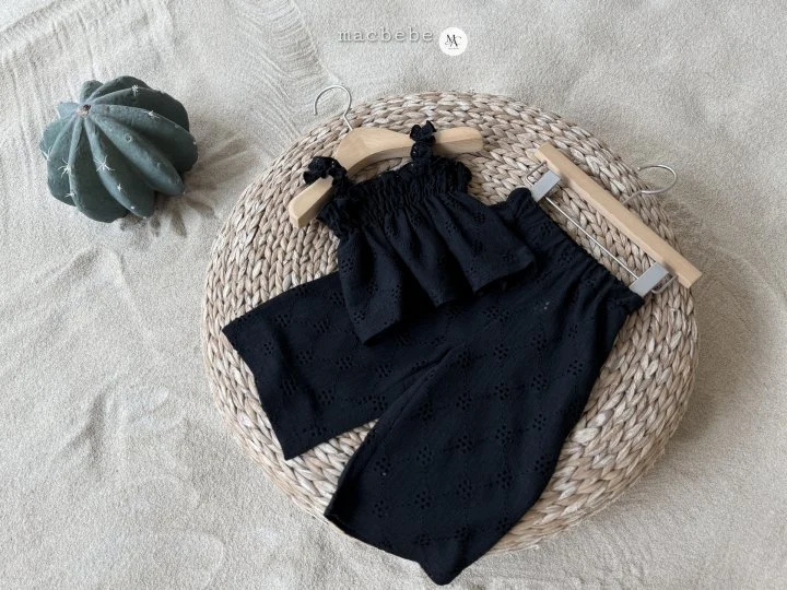 Mac - Korean Baby Fashion - #babyoninstagram - Punching Flower Top Bottom Set - 8