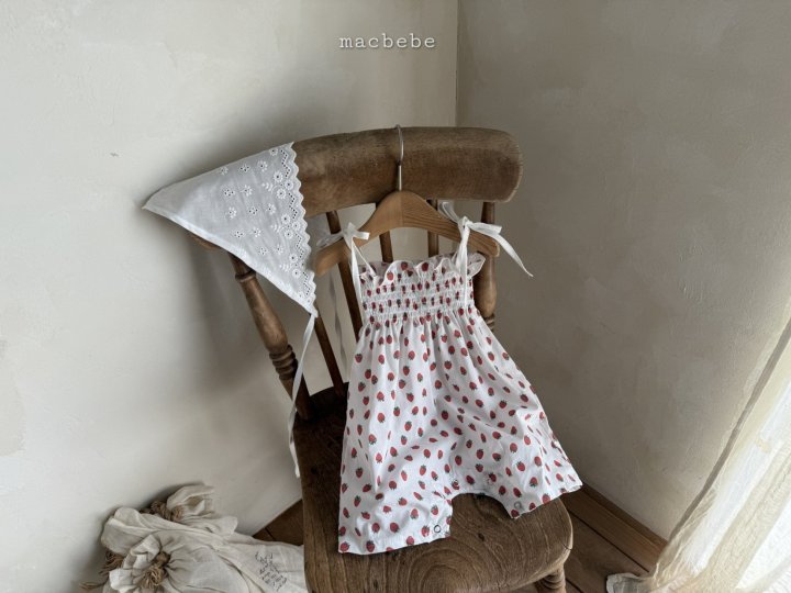 Mac - Korean Baby Fashion - #babyootd - Cotton Smock Suit (Strawberry) - 9