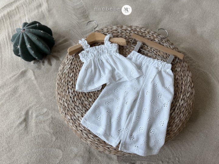 Mac - Korean Baby Fashion - #babyootd - Punching Flower Top Bottom Set - 9