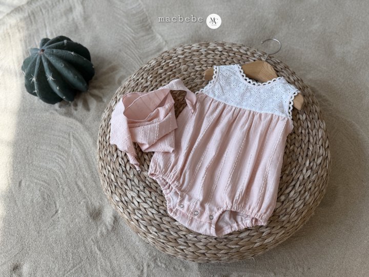 Mac - Korean Baby Fashion - #babyootd - Lace Color Block Suit (Lace Cheek Puff Set) - 7
