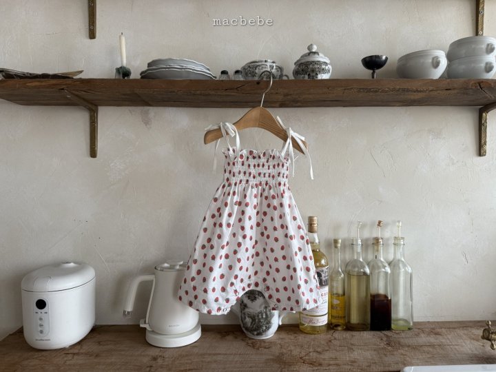 Mac - Korean Baby Fashion - #babyoutfit - Cotton Smock Suit (Strawberry) - 11