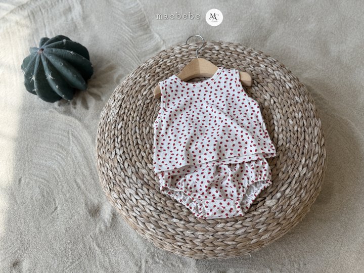 Mac - Korean Baby Fashion - #babyoutfit - Summer Strawberry Set (set of 3) - 5
