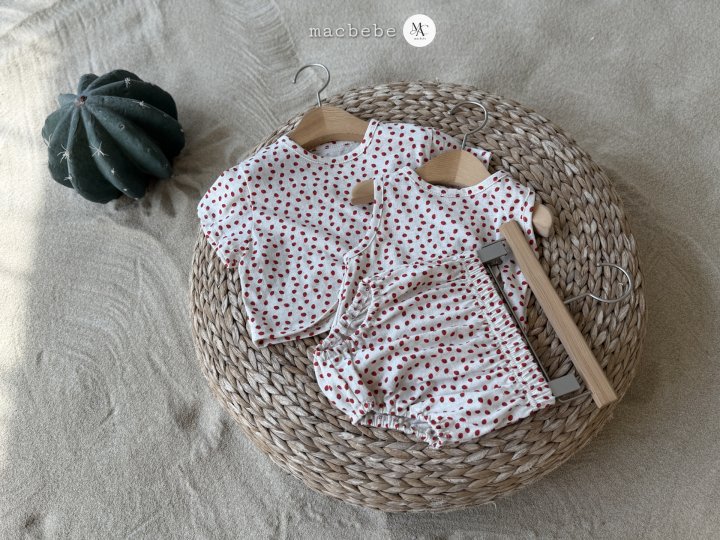 Mac - Korean Baby Fashion - #babyoutfit - Summer Strawberry Set (set of 3) - 6