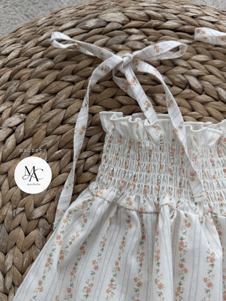 Mac - Korean Baby Fashion - #babyoutfit - Flower Smock One-piece - 3