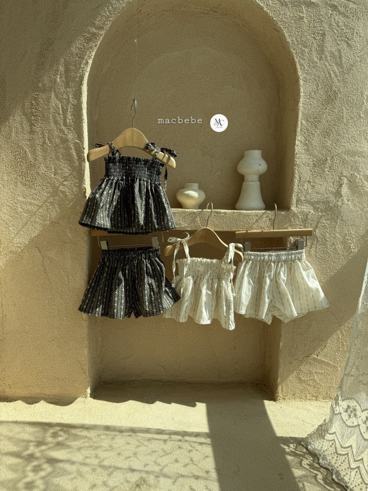 Mac - Korean Baby Fashion - #babyoutfit - Flower Smock Top Bottom Set