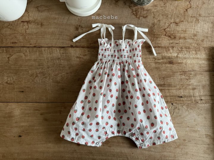 Mac - Korean Baby Fashion - #babywear - Cotton Smock Suit (Strawberry) - 12