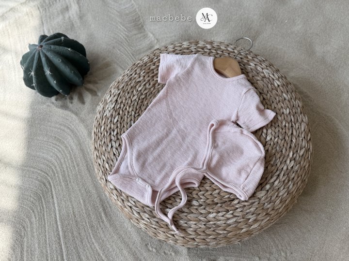 Mac - Korean Baby Fashion - #onlinebabyshop - Daily Rib Suit (Bonnet Set) - 7