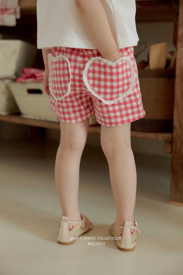 Melikey - Korean Children Fashion - #Kfashion4kids - Check Heart Pants - 6
