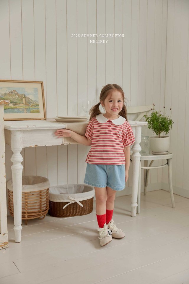 Melikey - Korean Children Fashion - #Kfashion4kids - Soul Stripe Collar Tee - 11