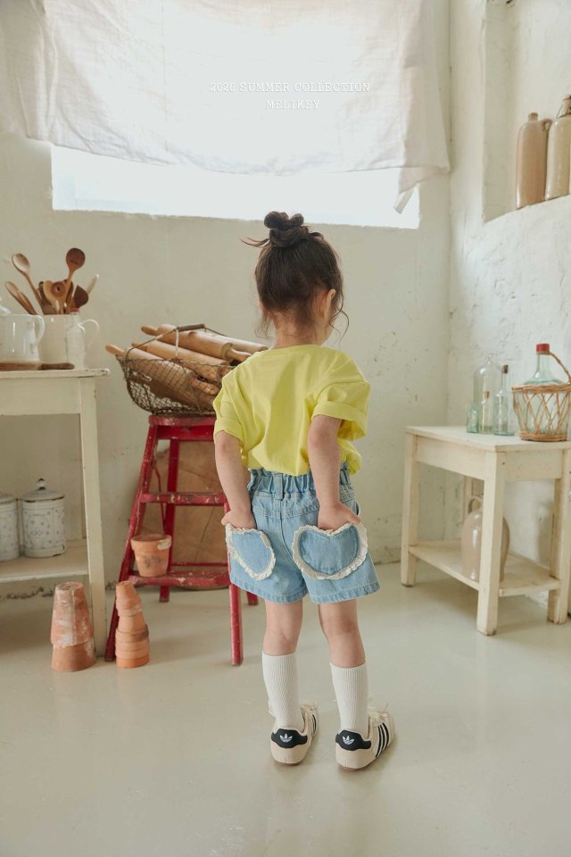 Melikey - Korean Children Fashion - #Kfashion4kids - Heart Denim Shorts - 12