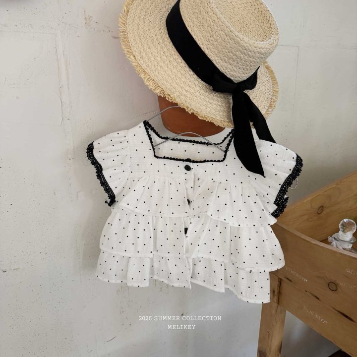 Melikey - Korean Children Fashion - #childofig - Dot Cancan Sleeveless Blouse