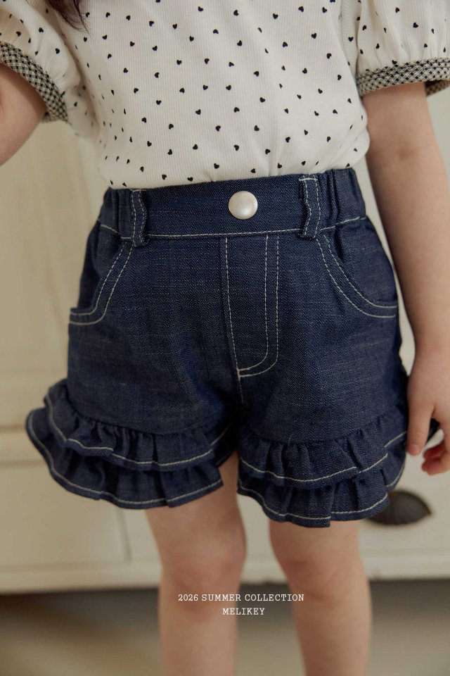 Melikey - Korean Children Fashion - #childofig - Tutu Frill Denim Shorts - 10