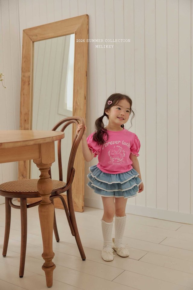 Melikey - Korean Children Fashion - #prettylittlegirls - Lace Denim Cancan Skirt - 4