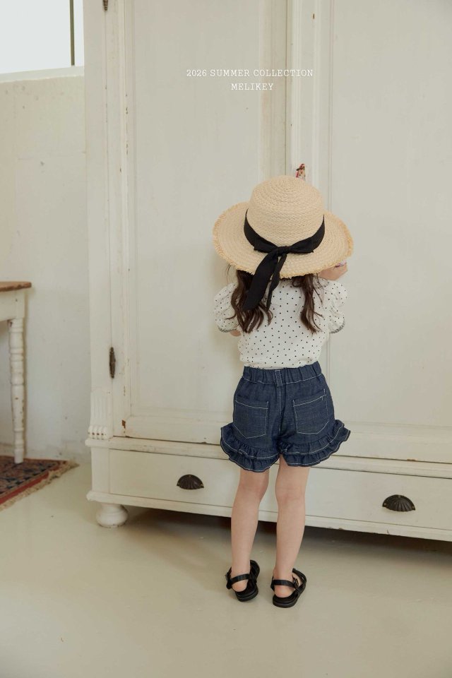 Melikey - Korean Children Fashion - #childrensboutique - Tutu Frill Denim Shorts - 11