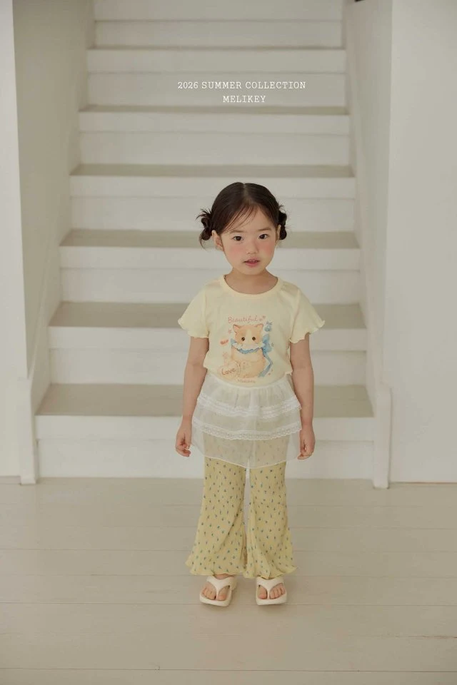 Melikey - Korean Children Fashion - #childrensboutique - Flower Pleated Pants - 7