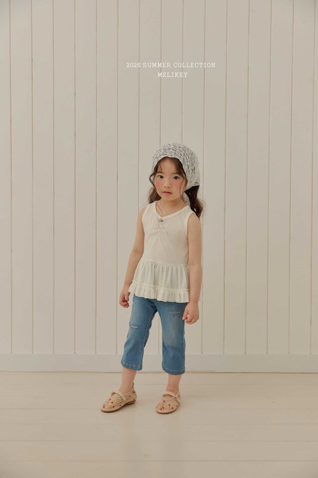 Melikey - Korean Children Fashion - #childrensboutique - Rose Frill Sleeveless - 12