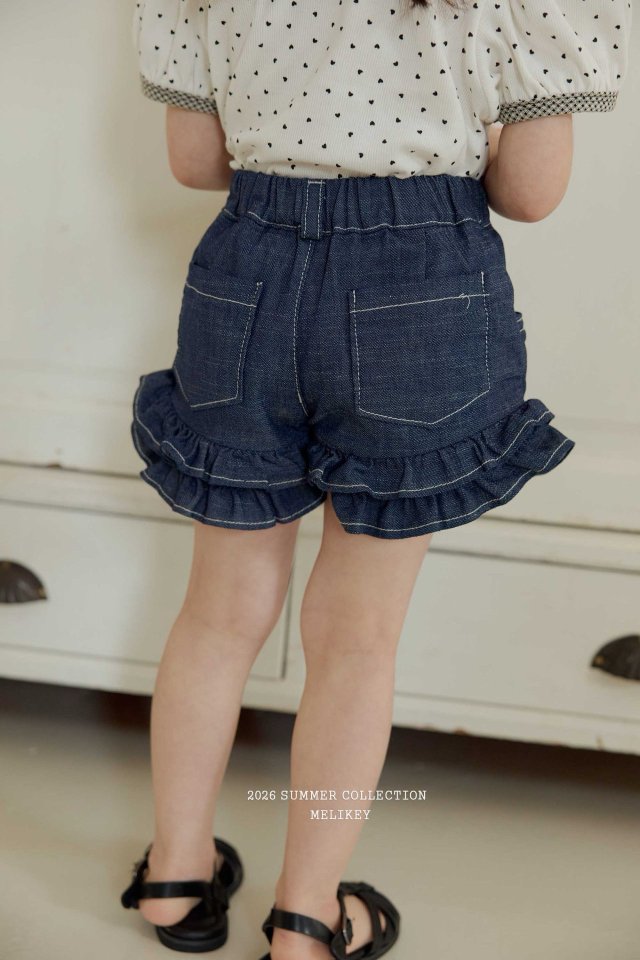 Melikey - Korean Children Fashion - #designkidswear - Tutu Frill Denim Shorts - 12