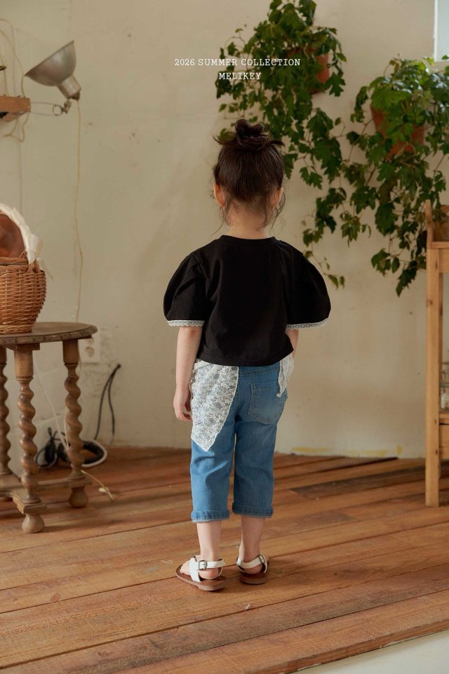 Melikey - Korean Children Fashion - #designkidswear - Capri Denim Pants - 10