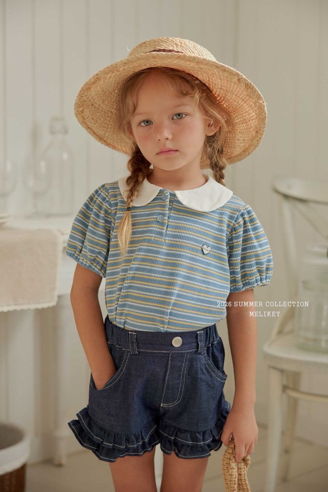 Melikey - Korean Children Fashion - #designkidswear - Soul Stripe Collar Tee - 5
