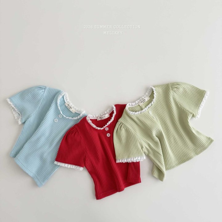 Melikey - Korean Children Fashion - #designkidswear - Soft Lace Tee